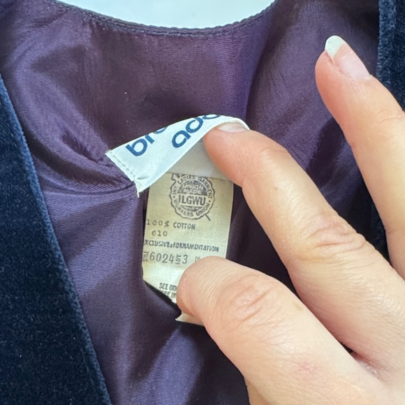 Vintage 70s Navy Velvet Button-Up Vest - Picture 4 of 4